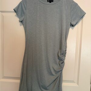 Z Supply Sky Blue Short Sleeve Ruched Side Tee Dress